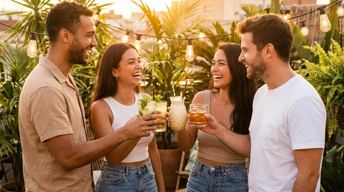 Venner med tropiske rom-cocktails – Mixaflow