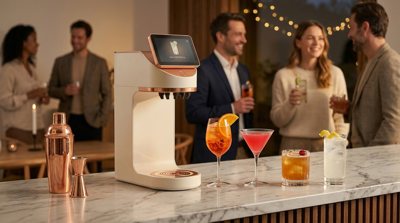 Mixaflow cocktailmaskine med farverige cocktails til fest
