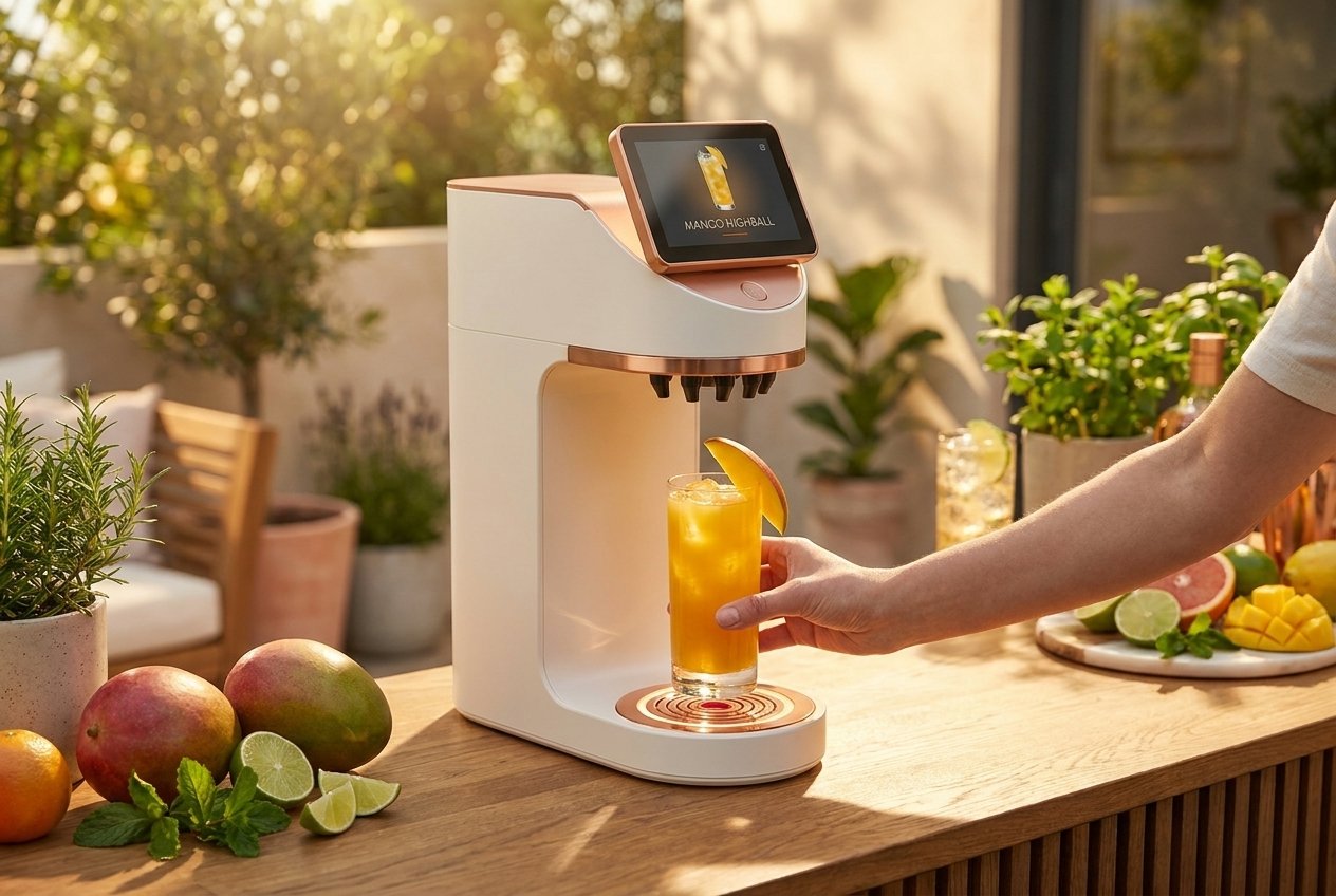 Mixaflow cocktailmaskine med Mango & Gin-cocktail