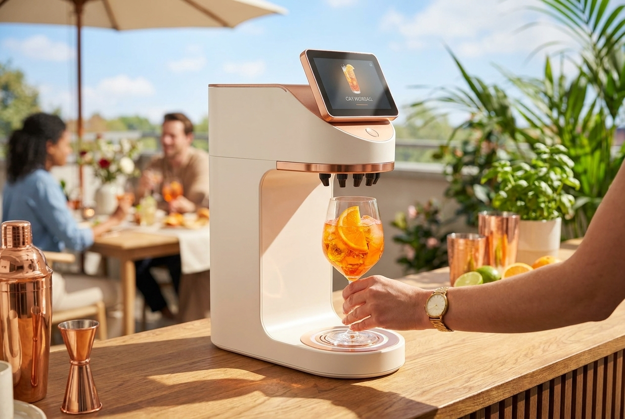 Mixaflow cocktailmaskine serverer Sommer/Spritz-cocktail til fest